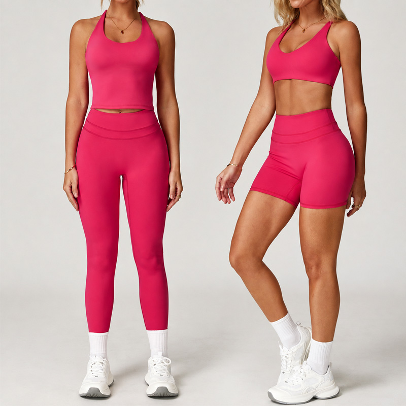 High Waist Yoga Sets for Women with Sculpting Leggings, Stretch Workout Activewear Set