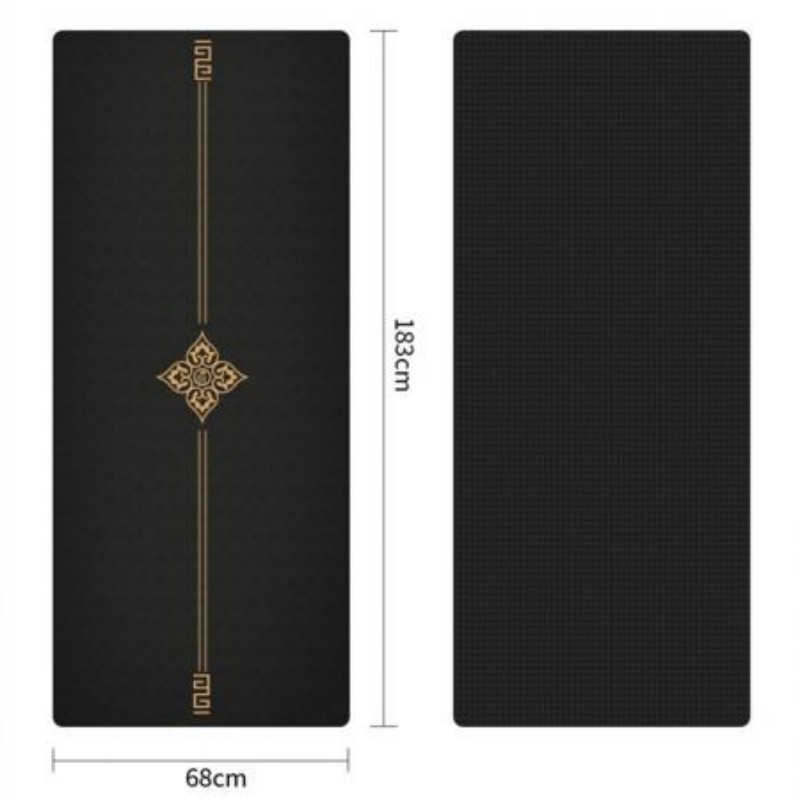 Black Printed Pattern Suede Yoga Mats High Density Home Use Exercise Mat