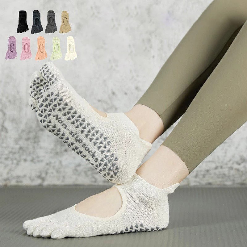 Five Toe Anti Slip Grip Exercise Yoga Socks for Pilates and Fitness