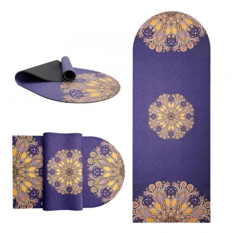 Travel Folding Arched Suede Rubber Yoga Mats Non Slip