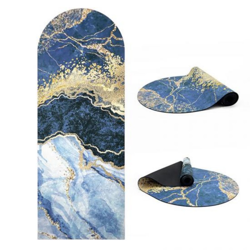 Travel Folding Arched Suede Rubber Yoga Mats Non Slip
