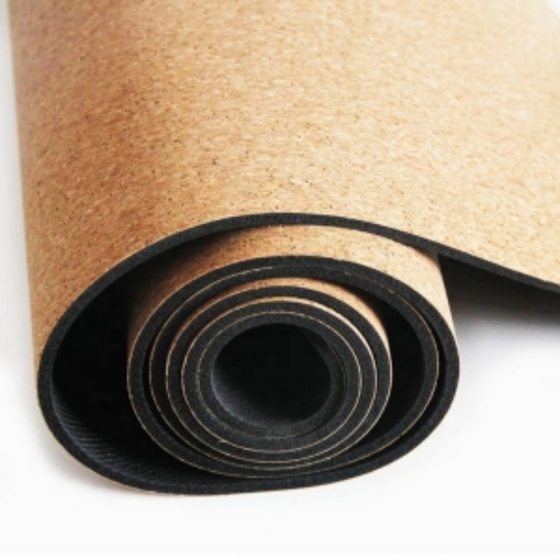 Anti Tear Antibacterial Natural Rubber Cork Yoga Mat Durable Fitness Mat