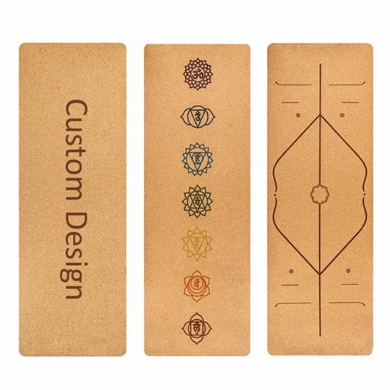 Anti Tear Antibacterial Natural Rubber Cork Yoga Mat Durable Fitness Mat