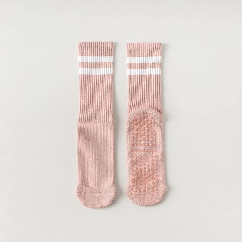 Non Slip Mid Tube Cotton Yoga Socks Cushioned Pilates Sports Socks