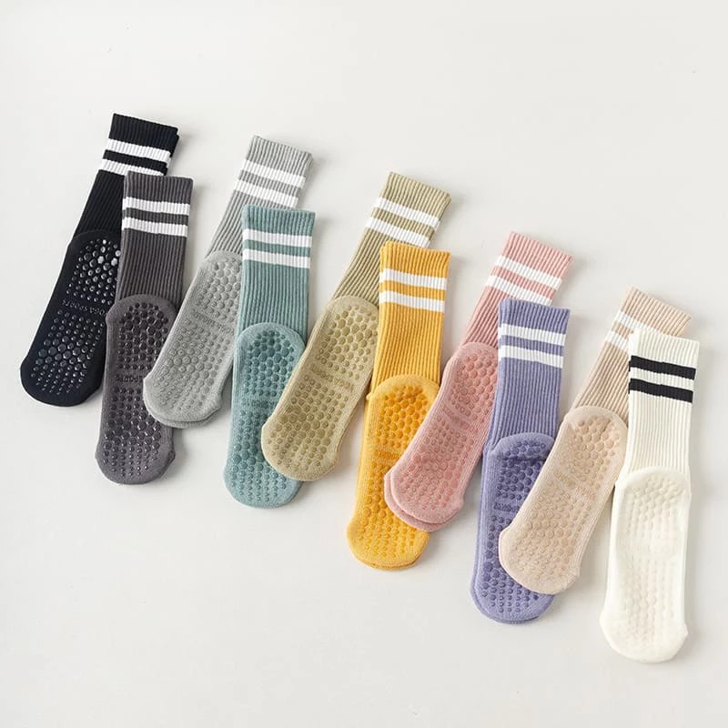 Non Slip Mid Tube Cotton Yoga Socks Cushioned Pilates Sports Socks