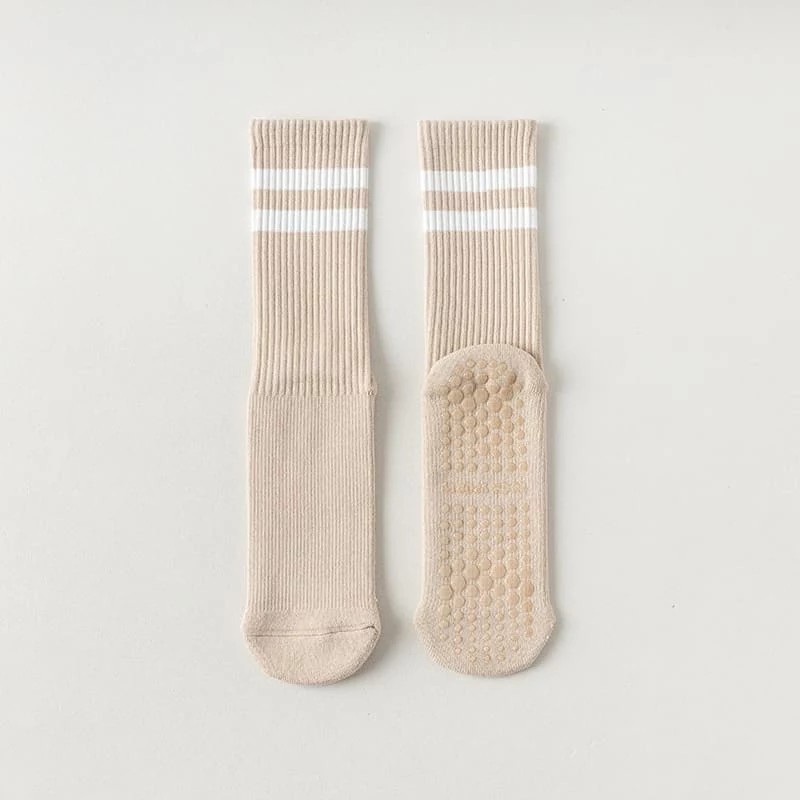 Non Slip Mid Tube Cotton Yoga Socks Cushioned Pilates Sports Socks