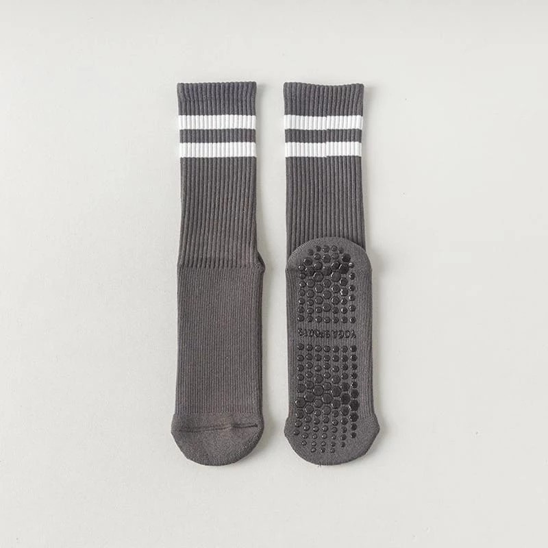 Non Slip Mid Tube Cotton Yoga Socks Cushioned Pilates Sports Socks