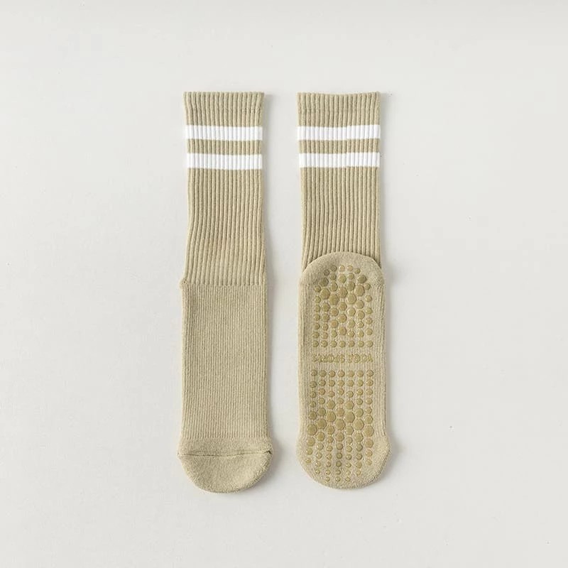 Non Slip Mid Tube Cotton Yoga Socks Cushioned Pilates Sports Socks