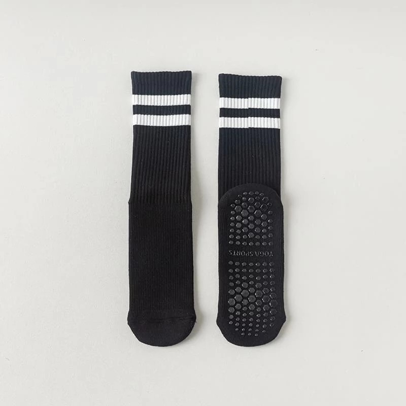Non Slip Mid Tube Cotton Yoga Socks Cushioned Pilates Sports Socks
