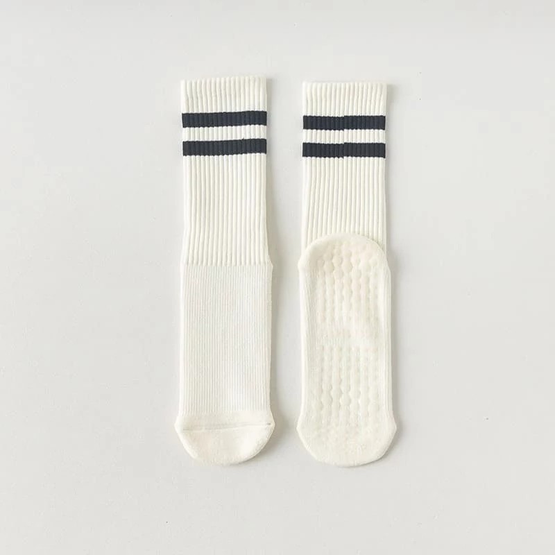 Non Slip Mid Tube Cotton Yoga Socks Cushioned Pilates Sports Socks