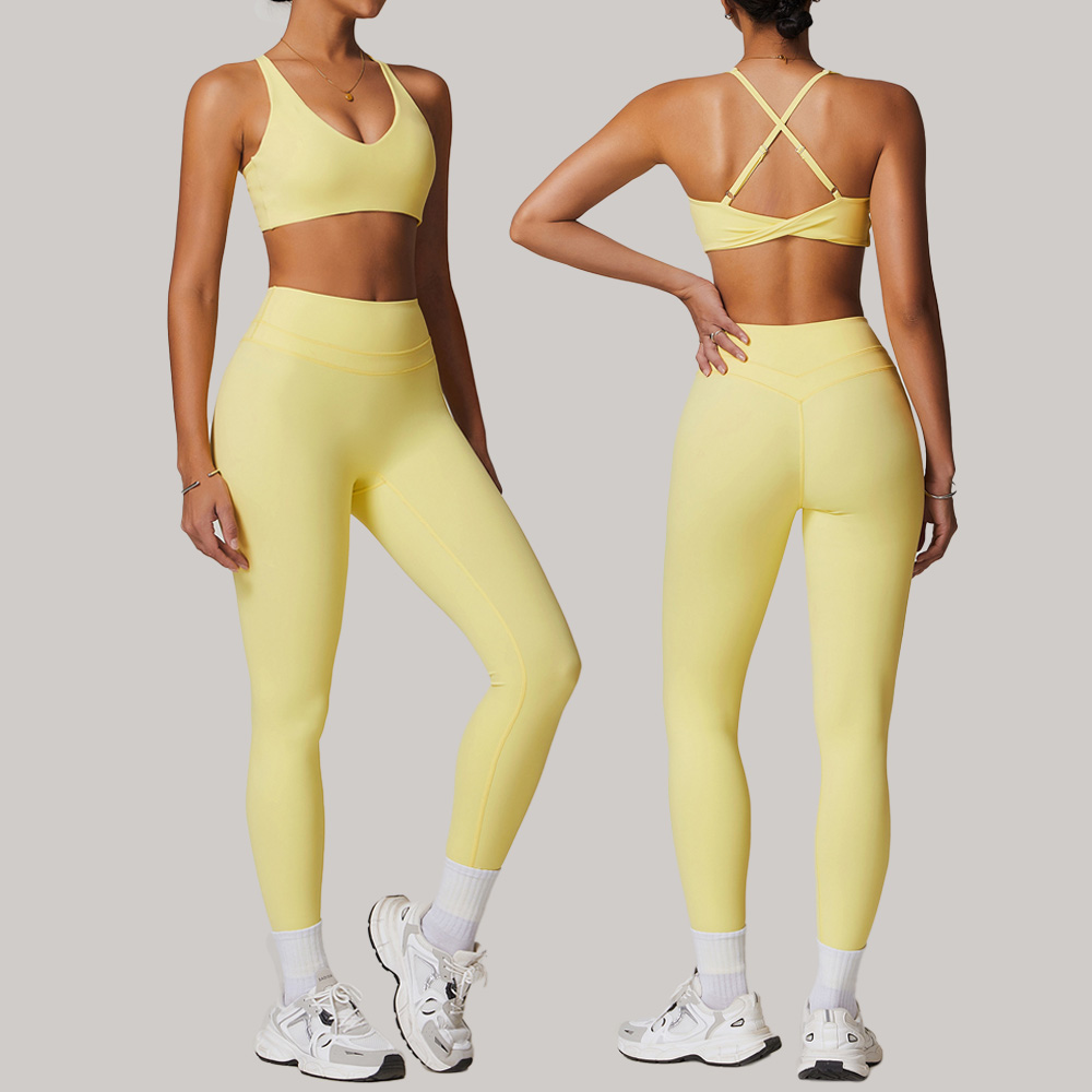 High Waist Yoga Sets for Women with Sculpting Leggings, Stretch Workout Activewear Set