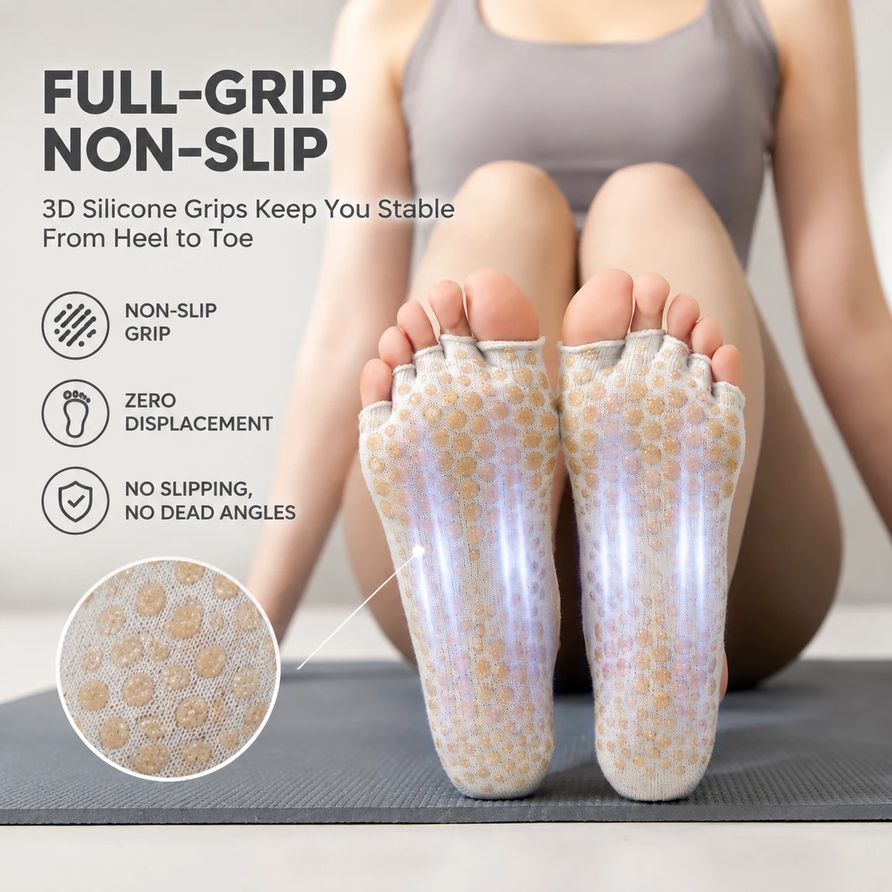 Pilates Socks for Studios, Custom Yoga Socks for Women, Silicone Grip Yoga Socks Wholesale